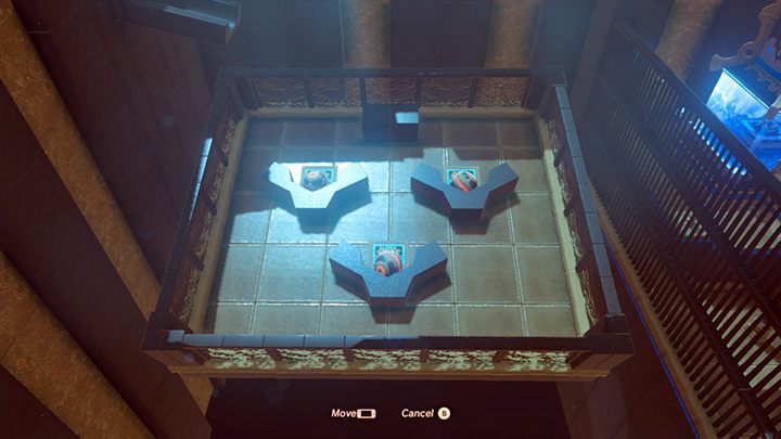 Ustaw platformę tak, aby kule trafiły na przełączniki - Świątynie (Shrines) w Akkala Tower | Zelda: Breath of the Wild - The Legend of Zelda: Breath of the Wild - poradnik do gry