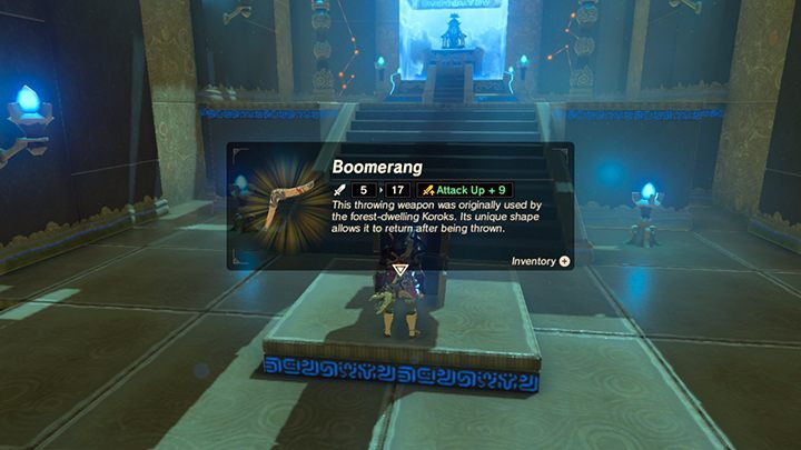 Ze skrzyni zabierz Boomerang - Lake Hylia Tower | Świątynie | Zelda: Breath of the Wild - The Legend of Zelda: Breath of the Wild - poradnik do gry