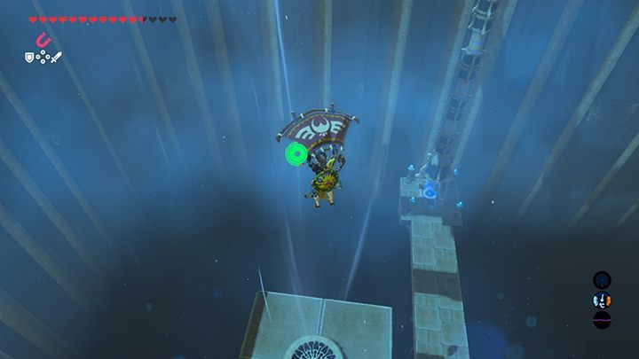 Korzystaj z dmuchaw, aby dostać się na szczyt świątyni - Tabantha Tower świątynie - shrines w Zelda: Breath of the Wild - The Legend of Zelda: Breath of the Wild - poradnik do gry