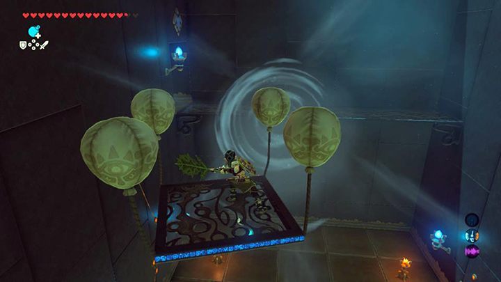 Korzystając z liścia wpraw platformę w ruch - Tabantha Tower świątynie - shrines w Zelda: Breath of the Wild - The Legend of Zelda: Breath of the Wild - poradnik do gry