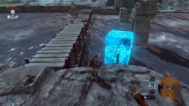 Ustaw kłodę tak, abyś mógł dostać się do mostu - Korok Seeds w Great Plateau | The Legend of Zelda: Breath of the Wild - The Legend of Zelda: Breath of the Wild - poradnik do gry