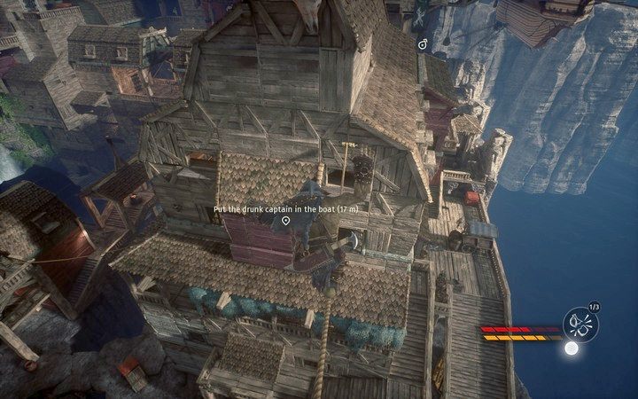 Z wieży prowadzi najbezpieczniejsza droga do pokoju karczmy - Ucieczka łodzią | Misja 5 - W pułapce | Opis przejścia Styx Shards of Darkness - Styx: Shards of Darkness - poradnik do gry