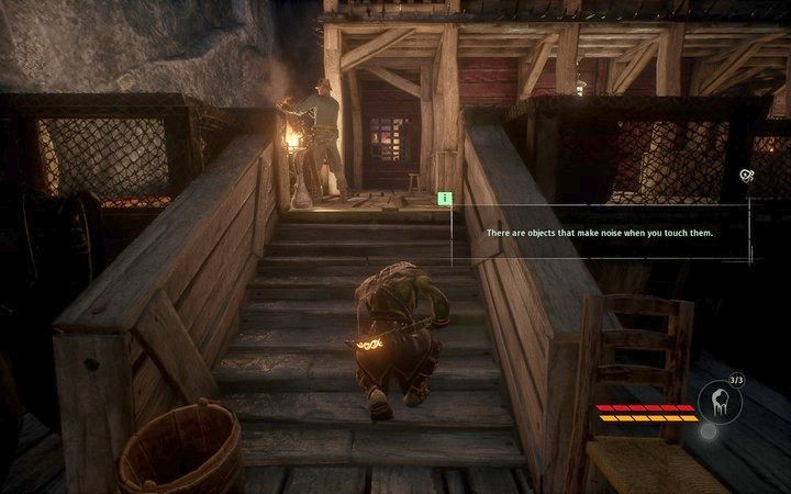 Uważaj na małe obiekty - wiadra, meble... ich poruszenie wywoła hałas - Prolog | Misja 1 - Objawienie | Opis przejścia Styx Shards of Darkness - Styx: Shards of Darkness - poradnik do gry