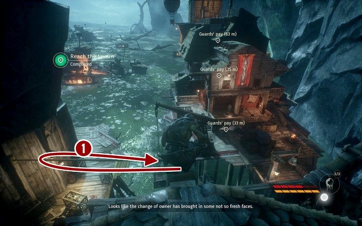 Na zewnątrz ujrzysz główny cel - tawernę - Prolog | Misja 1 - Objawienie | Opis przejścia Styx Shards of Darkness - Styx: Shards of Darkness - poradnik do gry