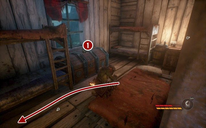 Z pokoju przejdź na zewnątrz małym oknem, jak wskazuje strzałka... - Prolog | Misja 1 - Objawienie | Opis przejścia Styx Shards of Darkness - Styx: Shards of Darkness - poradnik do gry