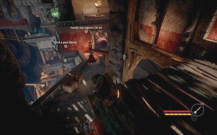 Zeskocz z okna i udaj się do pomieszczenia, gdzie leży dokument - Podrób dokumenty | Misja 2 - Korrangar | Opis przejścia Styx Shards of Darkness - Styx: Shards of Darkness - poradnik do gry