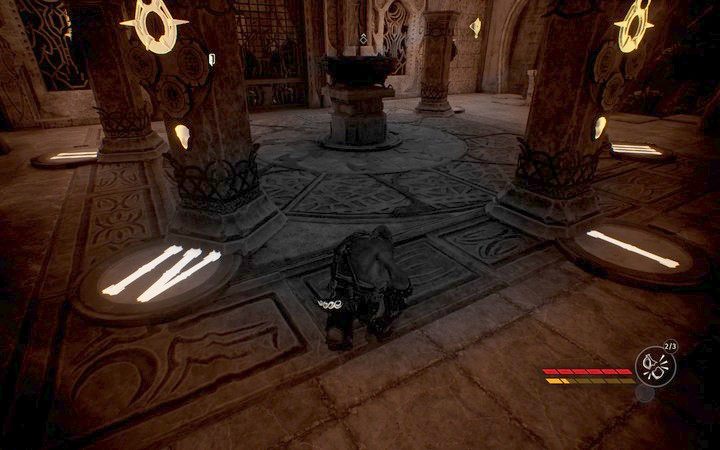 Użyj żywicznego wzroku, by dostrzec numery pod kolumnami - Skład bursztynu i ucieczka | Misja 2 - Korrangar | Opis przejścia Styx - Styx: Shards of Darkness - poradnik do gry