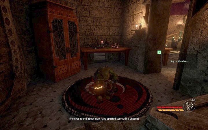 Przejdź pod stołem wąskim przejściem i kieruj się na wprost - Sanktuarium | Misja 3 - Dyplomacja | Opis przejścia Styx Shards of Darkness - Styx: Shards of Darkness - poradnik do gry