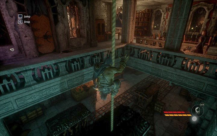 Używając liny wespnij się na najwyższy poziom - Jaskinia | Misja 4 - Co zostało ukryte | Opis przejścia Styx Shards of Darkness - Styx: Shards of Darkness - poradnik do gry