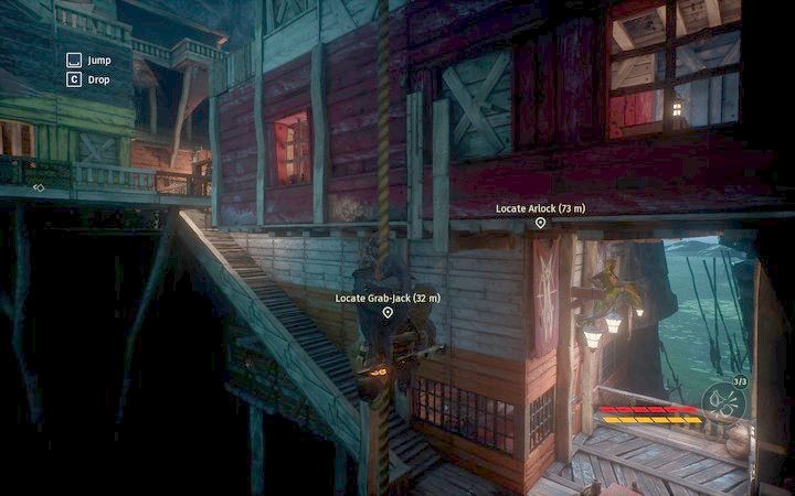 Zejdź po linie w dół... - Zabij Jacka Rączkę i zbierz Kwarc | Misja 6 - Smell of Freedom | Opis przejścia - Styx: Shards of Darkness - poradnik do gry