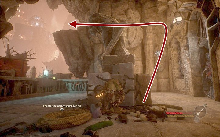 Przejdź na skałę, skąd doskoczysz nad dyplomatę - Kwatery arystokracji | Misja 7 - Manipulation | Opis przejścia Styx - Styx: Shards of Darkness - poradnik do gry