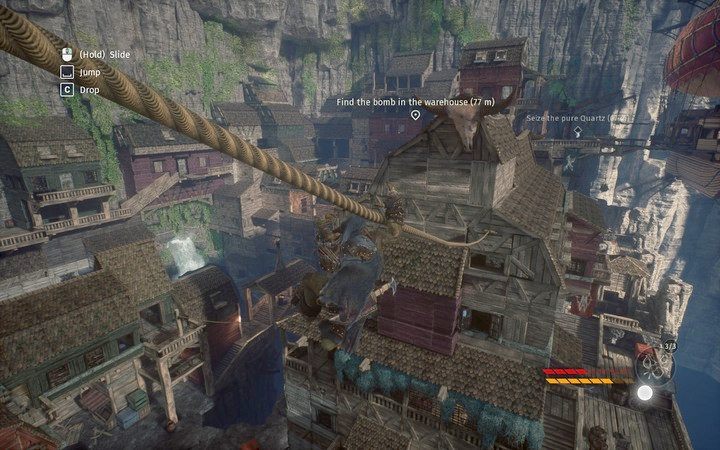 Przejdź w pobliże doków, gdzie oznajdziesz kwarc i bombę - Pozyskaj bombę | Misja 8 - Sabotaż | Opis przejścia Styx - Styx: Shards of Darkness - poradnik do gry