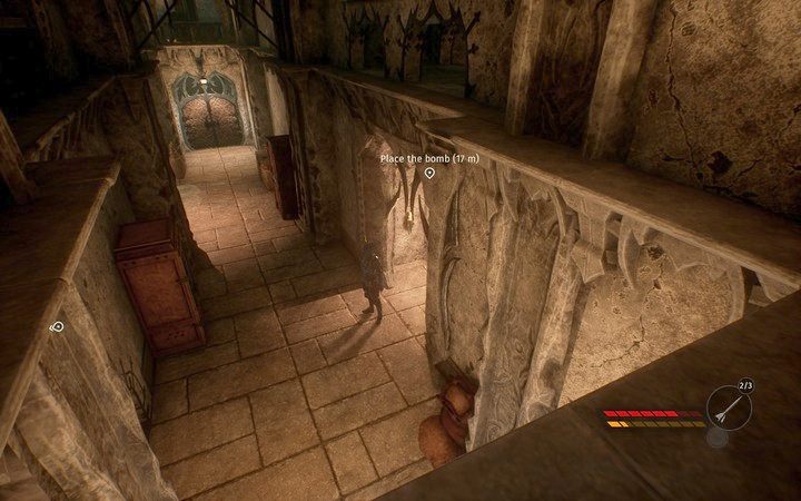 Przejdź nad głową strażniczki i podłóż druga bombę - Więzienie goblinów | Misja 8 - Sabotaż | Opis przejścia Styx - Styx: Shards of Darkness - poradnik do gry