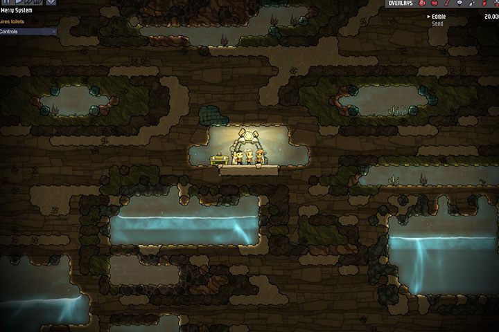 Dużo glonów oraz wody. Brakuje jednak metali, są tylko w górnej części. - Jak zacząć w Oxygen Not Included? - Oxygen Not Included - poradnik do gry