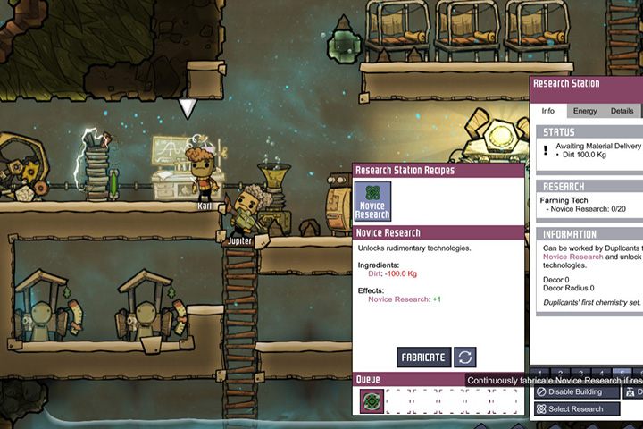 Do podstawowym badań naukowych, wystarczy ziemia, której masz aż w nadmiarze. - Jak zacząć w Oxygen Not Included? - Oxygen Not Included - poradnik do gry