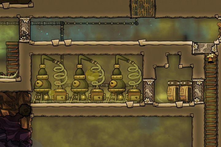 Bio destylator (Dio Destiller) to kolejny niezbędny przedmiot w twojej bazie, zwłaszcza jeśli polegasz na produkcji tlenu, przy pomocy glonów (Algea) - Rafinacja (Refinement) w Oxygen Not Included - Oxygen Not Included - poradnik do gry