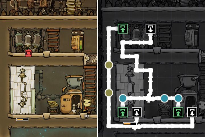 Prysznic/toaleta + oczyszczacz wody (zamknięty obieg) - Specjalistyczne pomieszczenia w Oxygen Not Included - Oxygen Not Included - poradnik do gry