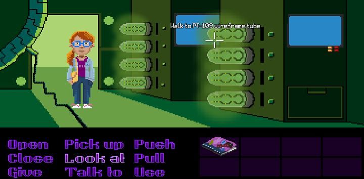 Finał Dolores to wędrówka po całkowicie oldschoolowych lokacjach. Twój ostateczny cel to wędrówka do fabryki i wciśnięciu 8 tub. - Part 9 - The Deleting | Opis przejścia Thimbleweed Park - Thimbleweed Park - poradnik do gry