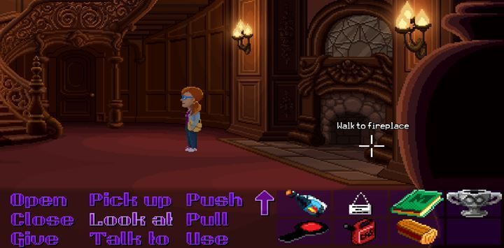 Umieść w kominku kłodę, oblej ją paliwem i użyj gorącego sosu. - Part 1 - The Meeting / Part 2 - The Body | Opis przejścia Thimbleweed Park - Thimbleweed Park - poradnik do gry