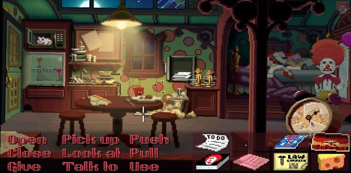 W przyczepie Clowna znajdziesz sporo przedmiotów. - Part 3 - The Arrest | Opis przejścia Thimbleweed Park - Thimbleweed Park - poradnik do gry