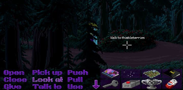 Zabierz jagody z lasu i przekaż jej pracownicy w sklepie z rurami. - Part 4 - The Will / Part 5 -The Reading | Opis przejścia Thimbleweed Park - Thimbleweed Park - poradnik do gry