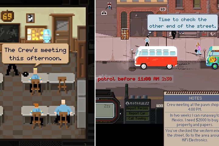 Od kolegów dowiesz się paru ciekawych rzeczy. Oprócz tego czeka cię nudne patrolowanie ulicy. - Tydzień 1 służby - Pierwsze 7 dni w Beat Cop - Beat Cop - poradnik do gry