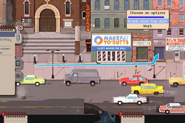 Kiedy namierzysz zbierających się sekciarzy na miejsce spotkania, poczekaj aż wszyscy wejdą do klatki pod 633. Wtedy zacznij interweniować. - Tydzień 2 służby w Beat Cop - Beat Cop - poradnik do gry