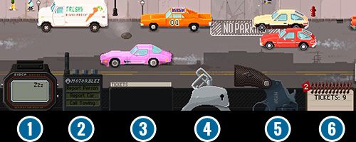 Pas Jacka zawiera cały niezbędnik policjanta. - Interfejs oraz notatnik w Beat Cop - Beat Cop - poradnik do gry