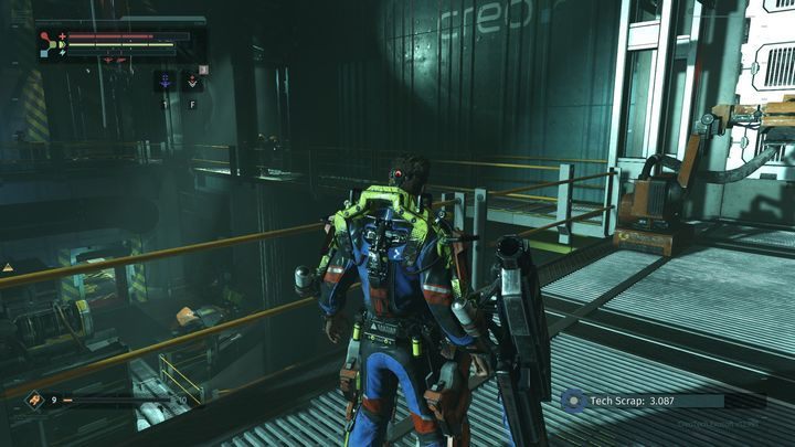 Tam trafisz na kolejnego wrogiego człowieka, który ostrzela cię z dystansu - Centrala Produkcyjna B | Opis przejścia The Surge - The Surge - poradnik do gry