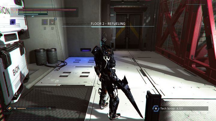 Wróć na wcześniejszy poziom i skieruj się do widocznych powyżej drzwi - Jądro - finał The Surge The Surge - The Surge - poradnik do gry