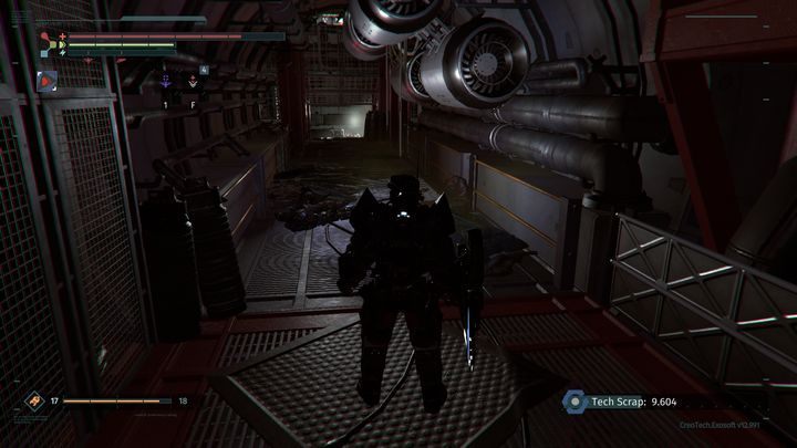 Żeby dostać się do trzeciego obwodu, musisz wrócić do korytarza z plamami trującej substancji, do którego wskoczyłeś przez otwór w okolicach klatki schodowej - Jądro - finał The Surge The Surge - The Surge - poradnik do gry