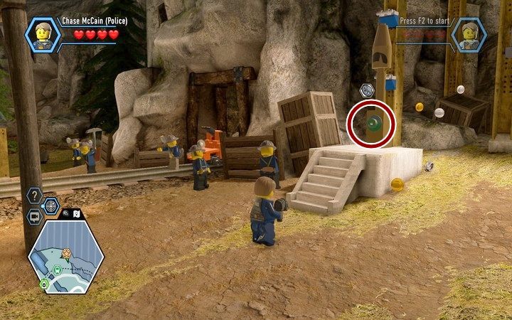 Znajdź zawór, którym aktywujesz gwizdek oznaczający przerwę w pracy - Kopalnia | Rozdział 3 w Lego City: Tajny Agent - LEGO City: Tajny Agent - poradnik do gry