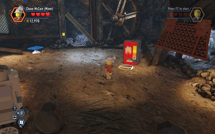 Po użyciu wajchy otrzymasz klocki z których zbudujesz automat do pozyskiwania dynamitu - Kopalnia | Rozdział 3 w Lego City: Tajny Agent - LEGO City: Tajny Agent - poradnik do gry