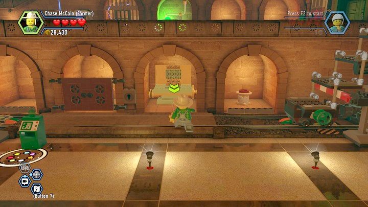 Do maszyny na niższym poziomie zanieś dziwny obiekt znaleziony za wagonem - Włamanie do muzeum | Rozdział 10 w Lego City: Tajny Agent - LEGO City: Tajny Agent - poradnik do gry