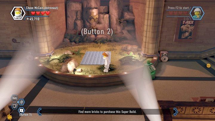 Twoim zadaniem jest zbudowanie robota-dinozaura za 30 000 klocków, na wystawie na schodach. - Włamanie do muzeum | Rozdział 10 w Lego City: Tajny Agent - LEGO City: Tajny Agent - poradnik do gry