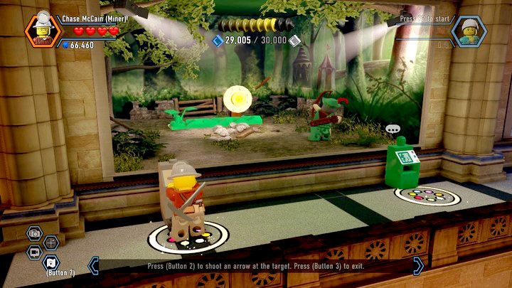 Musisz trafić w tarczę, gdy ta zbliża się do prawej strony zakresu ruchu - Włamanie do muzeum | Rozdział 10 w Lego City: Tajny Agent - LEGO City: Tajny Agent - poradnik do gry