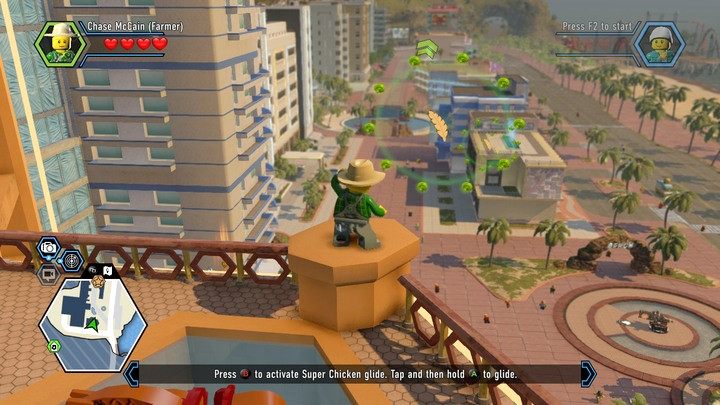 Doleć do drugiego rzędu budynków poniżej - Droga do hotelu | Rozdział 11 w Lego City: Tajny Agent - LEGO City: Tajny Agent - poradnik do gry