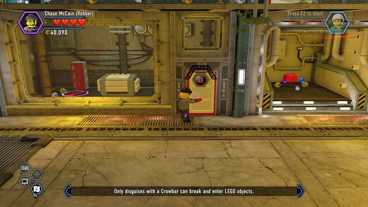Jedyne drzwi do otwarcia... kieruj się potem na piętro - Baza Rexa w Lego City: Tajny Agent - LEGO City: Tajny Agent - poradnik do gry