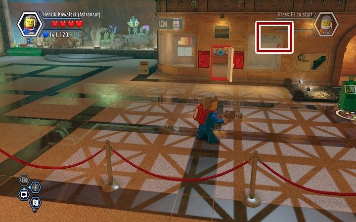 Ostatni plakat (5/5) może być trudny do zauważenia - Sekrety w muzeum w Lego City: Tajny Agent - LEGO City: Tajny Agent - poradnik do gry