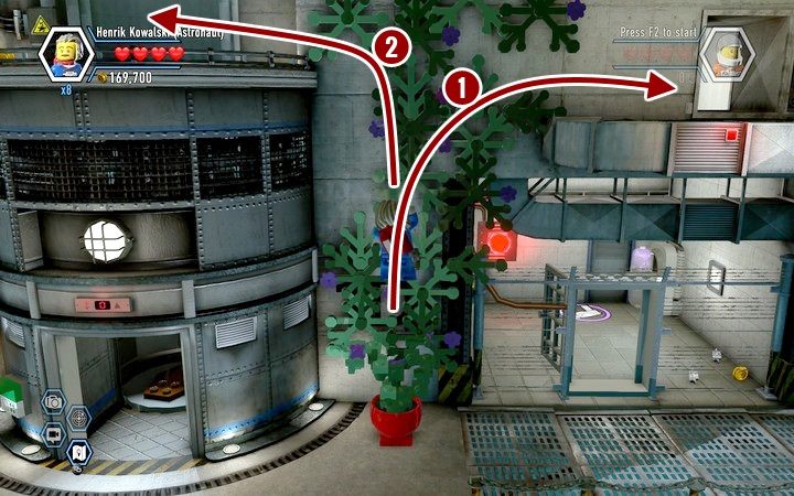 Przejdź najpierw w prawo, później w lewo, aby wykonać cele zadania i zebrać sekrety - Sekrety w skarbcu Blackwella w Lego City: Tajny Agent - LEGO City: Tajny Agent - poradnik do gry