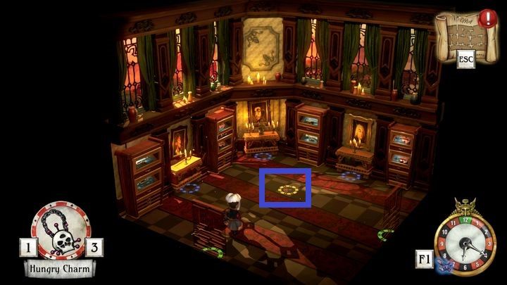 W pomieszczeniu do którego wkroczysz znajdziesz klucz - Sekcja muzyczna i punkt startowy | Tequilla Belle | The Sexy Brutale - The Sexy Brutale - poradnik do gry