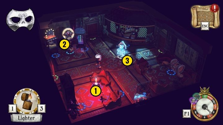 Jeśli masz już w posiadaniu zapalniczkę i wróciłeś do pokoju startowego, to nie pozostaje ci nic innego jak tylko zapalić świecę [1] - Aktywuj tajny przełącznik | Greyson Grayson i Redd Rockridge | The Sexy Brutale - The Sexy Brutale - poradnik do gry