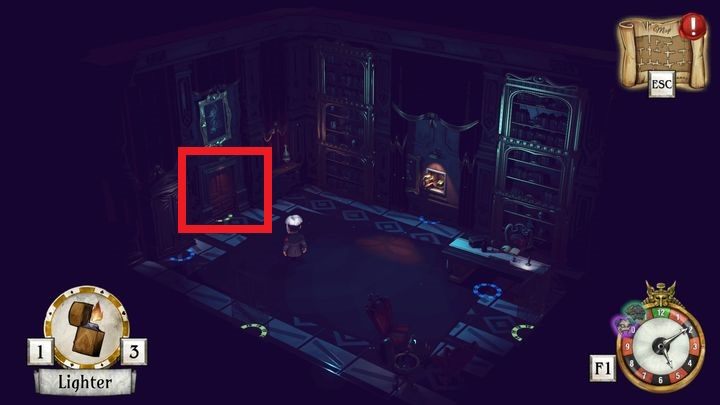 Korzystając udaj się ponownie do komnaty w której znalazłeś zapalniczkę - Aktywuj tajny przełącznik | Greyson Grayson i Redd Rockridge | The Sexy Brutale - The Sexy Brutale - poradnik do gry