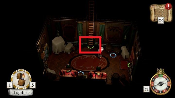 Następnie wejdź do piwnicy i poruszaj się liniowym pasmem kolejnych komnat, aż do chwili, gdy dotrzesz do wejścia na górny poziom - Wróć do kasyna | Thanos Gorecki i Aurum Runes | The Sexy Brutale - The Sexy Brutale - poradnik do gry