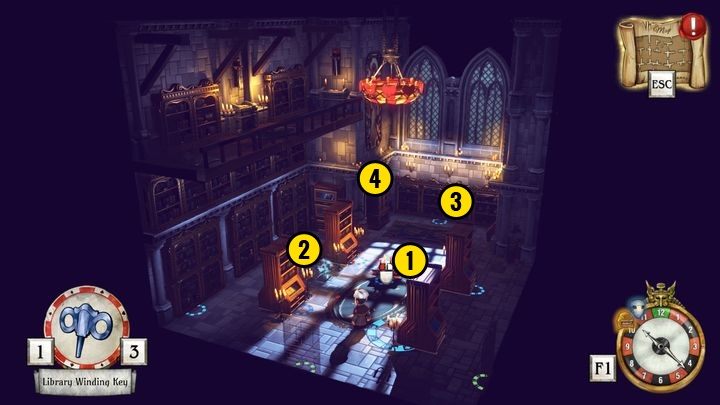 W pierwszej kolejności użyj zapalniczki, żeby zapalić świecę [1], która spadła z żyrandola - Uruchom pierwszy punkt startowy | Thanos Gorecki i Aurum Runes - The Sexy Brutale - poradnik do gry