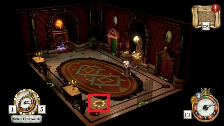 Na podłodze leży klucz do zegara - Uruchom drugi punkt startowy | Thanos Gorecki i Aurum Runes | The Sexy Brutale - The Sexy Brutale - poradnik do gry