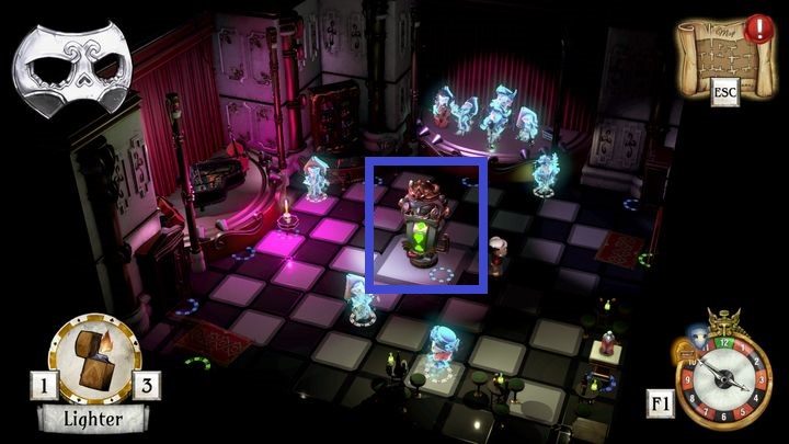 Wejdź po nim i ustaw statuę na serce - Zdobądź hasło i nastaw statuę za barem | Thanos Gorecki i Aurum Runes - The Sexy Brutale - poradnik do gry