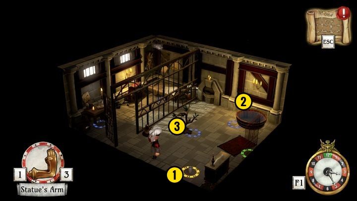 Żeby uruchomić prąd musisz zabrać widoczny na obrazku kubeł [1] - Uruchom czerwone przewody | Lucas Bondes | The Sexy Brutale - The Sexy Brutale - poradnik do gry