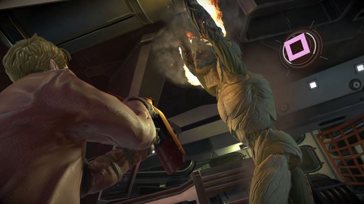 Po wszystkim nastąpi kilka interaktywnych scenek, w których musisz naciskać odpowiednie przyciski - Prolog - Statek Strażników Galaktyki | Guardians of the Galaxy - Guardians of the Galaxy: The Telltale Series - poradnik do gry