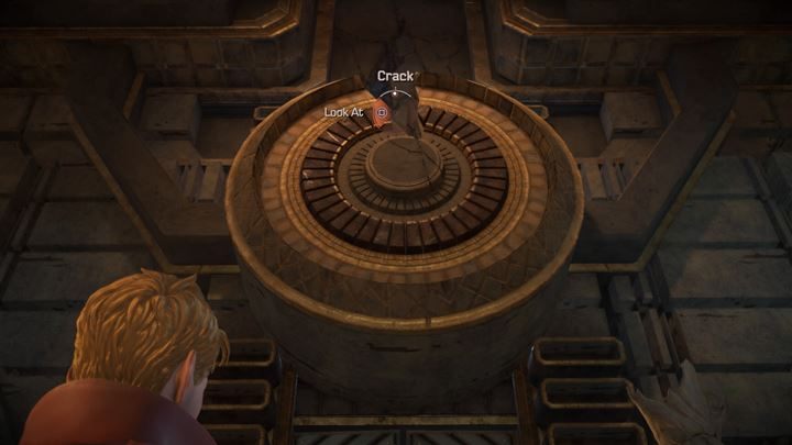 Gdy przejmiesz kontrolę nad Peterem, spójrz do góry i użyj opcji Look at/Crack na dziwnym mechanizmie - Wizyta na obcej planecie | Guardians of the Galaxy - Guardians of the Galaxy: The Telltale Series - poradnik do gry